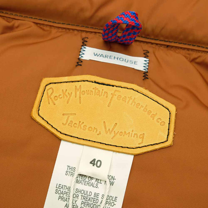 WAREHOUSE × Rocky Mountain Featherbed - CANVAS DOWN VEST - WHRM-2223