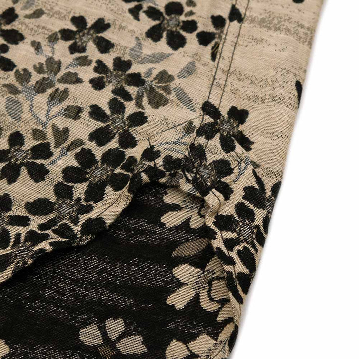 KOROMO ZAKURA - Double-weave Jacquard Gauze Cloth - Long-Sleeve Regular Shirt - Black Cherry Blossoms - SA1661