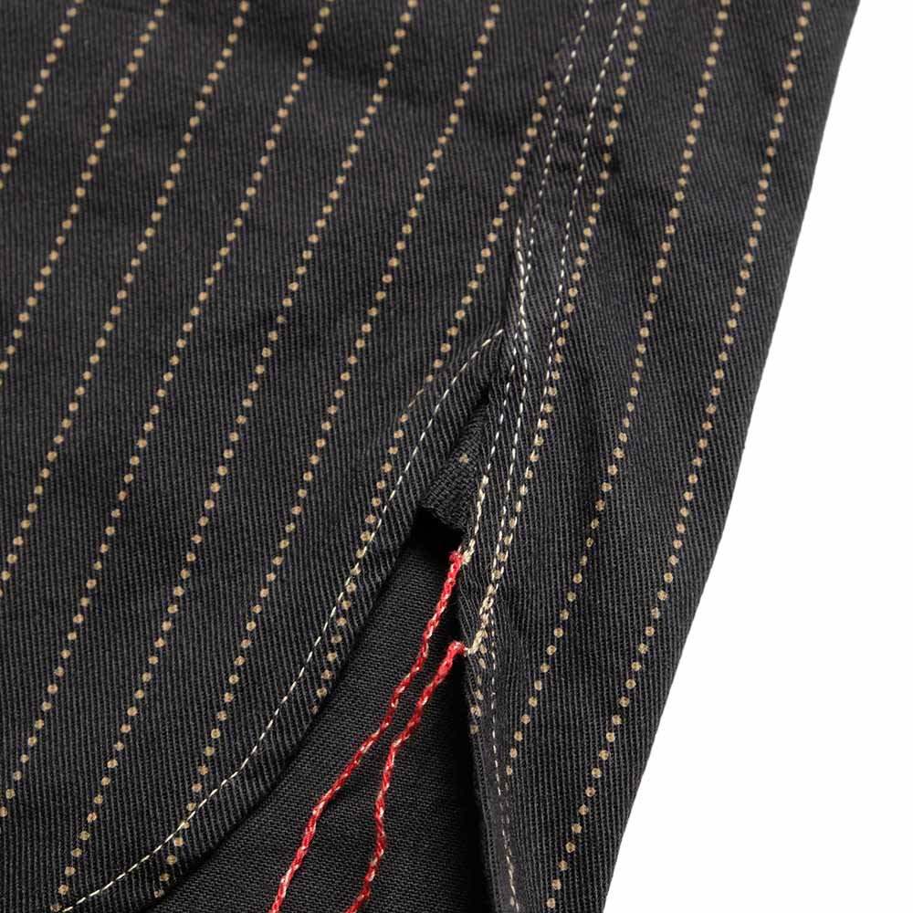 SUGAR CANE - FICTION ROMANCE - 8.5oz. BLACK WABASH STRIPE - S/S WORK SHIRT - SC39702