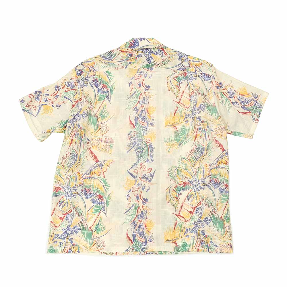 SUN SURF - COTTON LINEN SLUBYARN OPEN SHIRT - COCO PALMS - SS39503