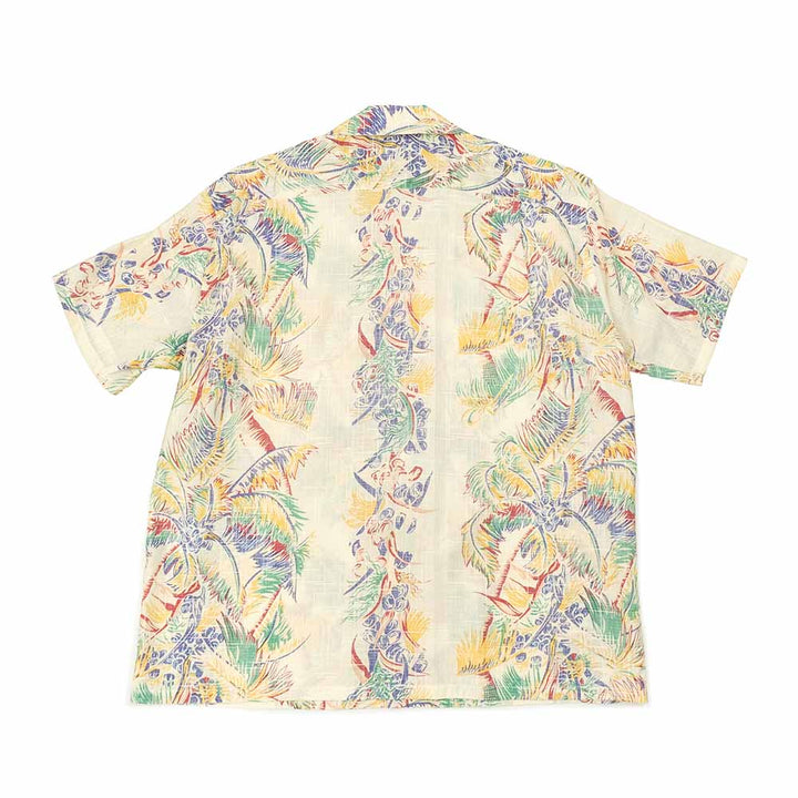 SUN SURF - COTTON LINEN SLUBYARN OPEN SHIRT - COCO PALMS - SS39503