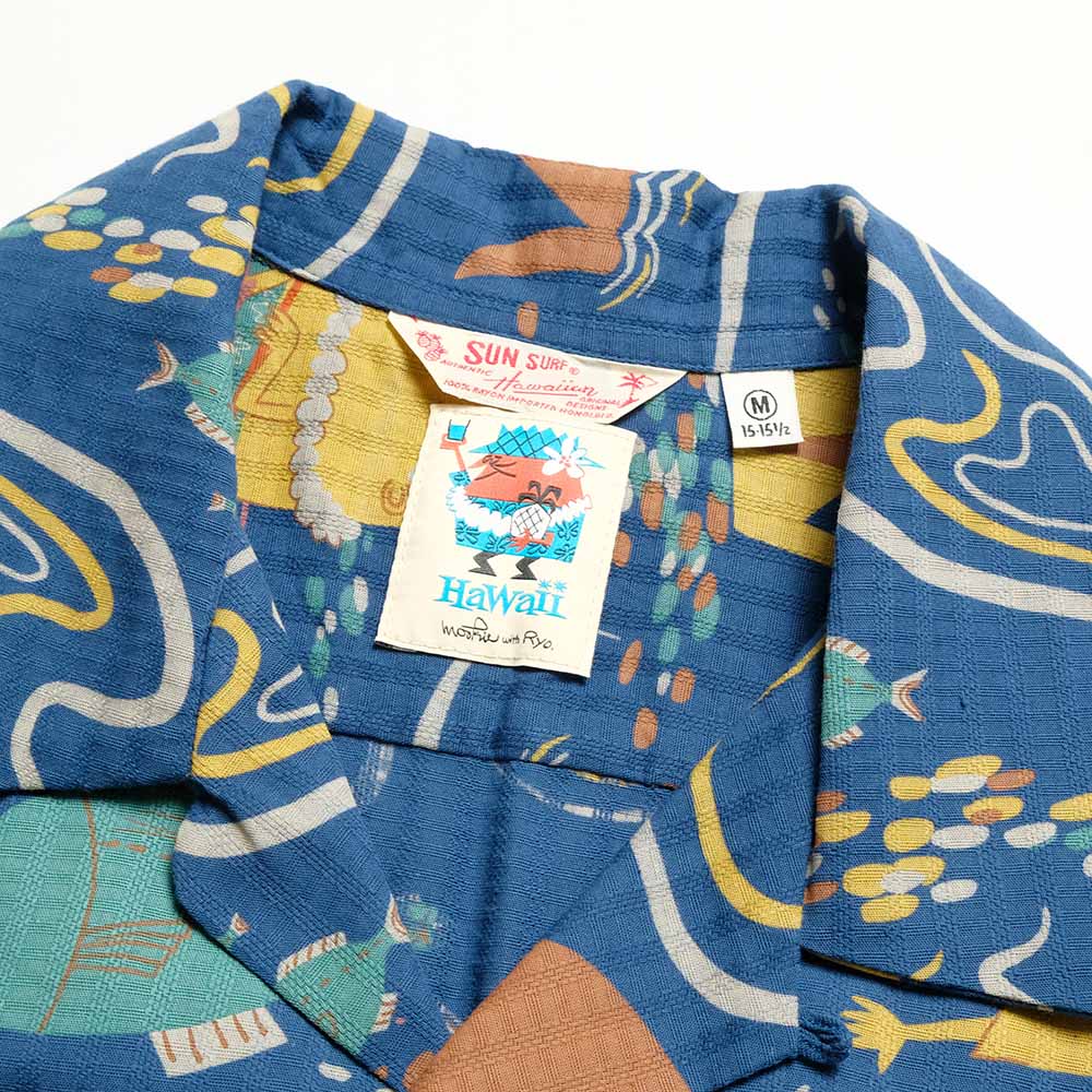 SUN SURF - DOBBY COTTON OPEN SHIRT - OCEAN ACTIVITIES - by 柳原良平 with MOOKIE - SS39538