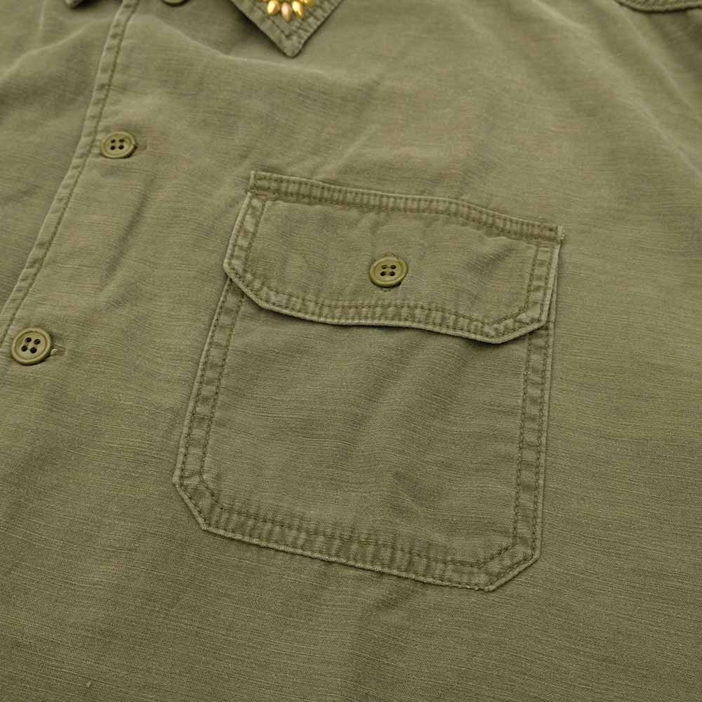 REMI RELIEF - WIDE MILITARY SHIRT - Large Flower Studs - RN2043SDO