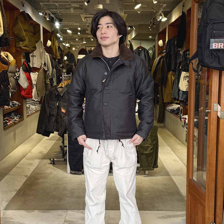 IRON HEART - OILED WHIPCORD - N-1 TYPE DECK JACKET - IHM-37