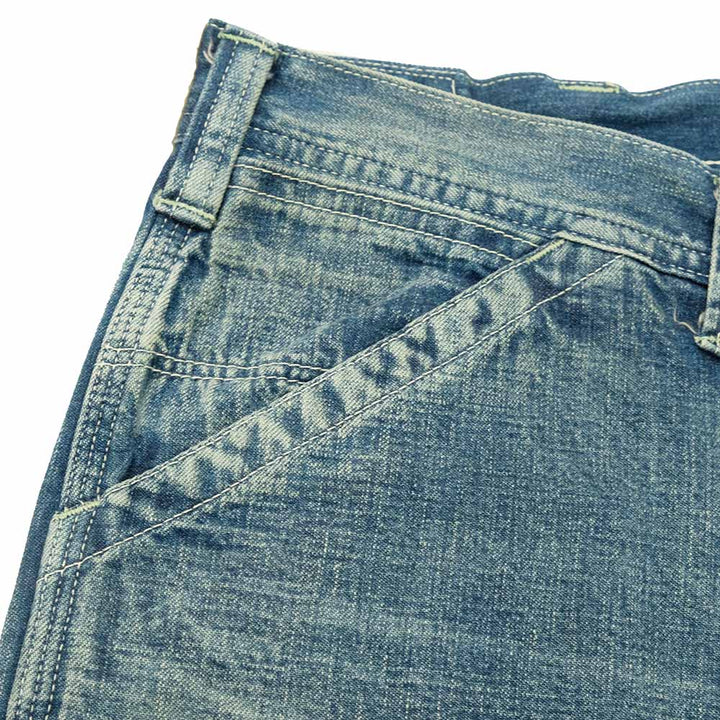 SUGAR CANE - 11oz. BLUE DENIM WORK PANTS - AGED MODEL - SC42549