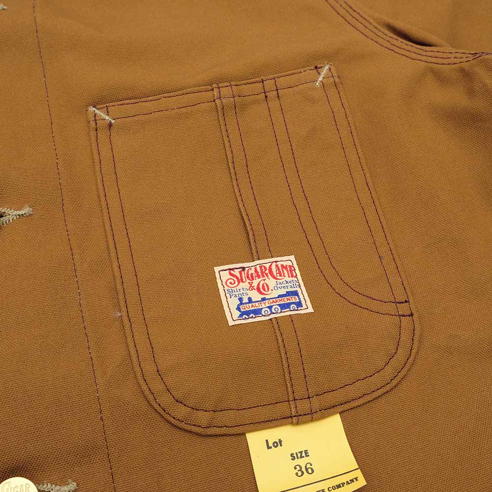 SUGAR CANE - 13oz. BROWN DUCK WORK COAT - SC15657