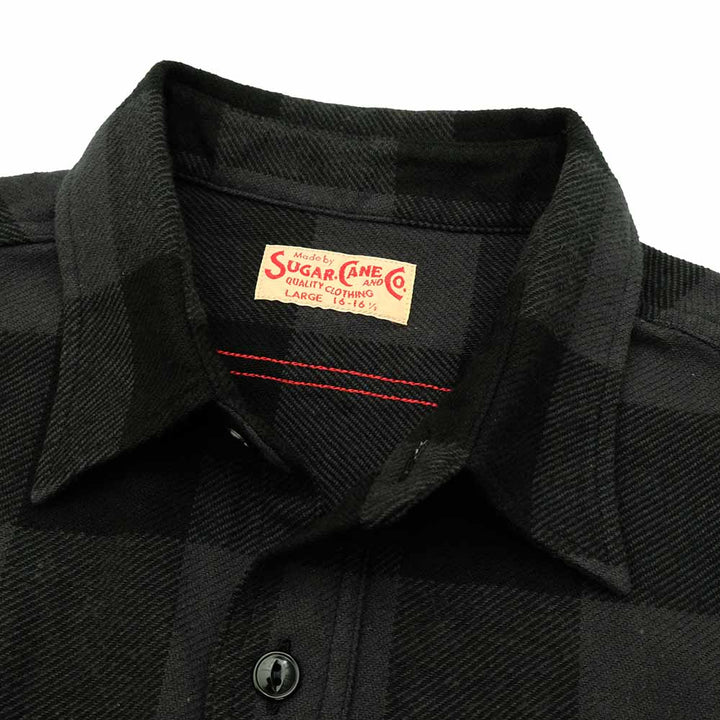 SUGAR CANE - TWILL PLAID WORK SHIRT - SC29557
