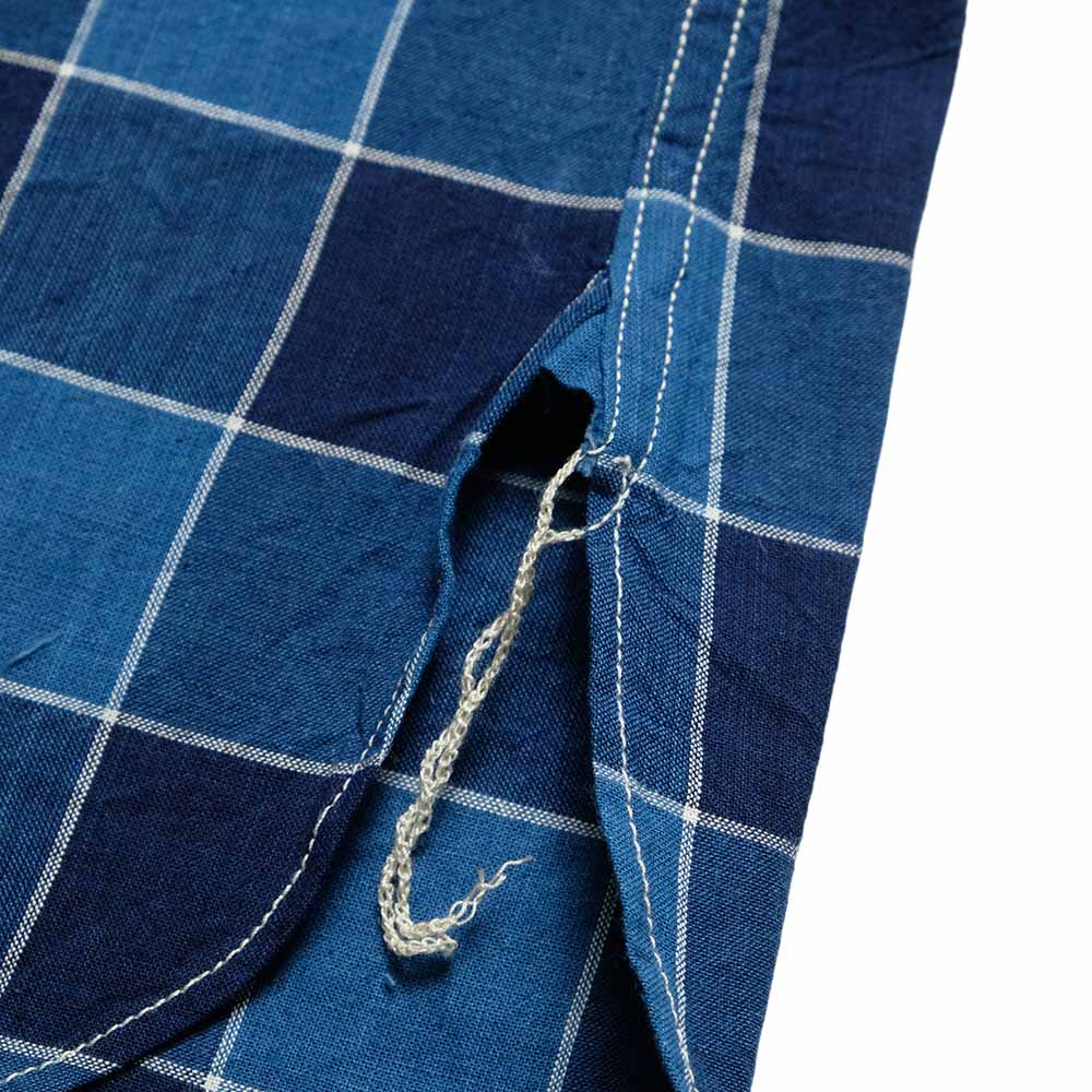 SUGAR CANE - FICTION ROMANCE - 5oz. INDIGO PLAID WORK SHIRT - SC39733