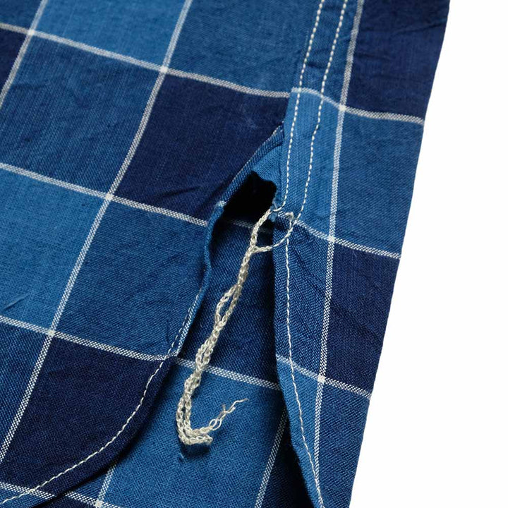 SUGAR CANE - FICTION ROMANCE - 5oz. INDIGO PLAID WORK SHIRT - SC39733