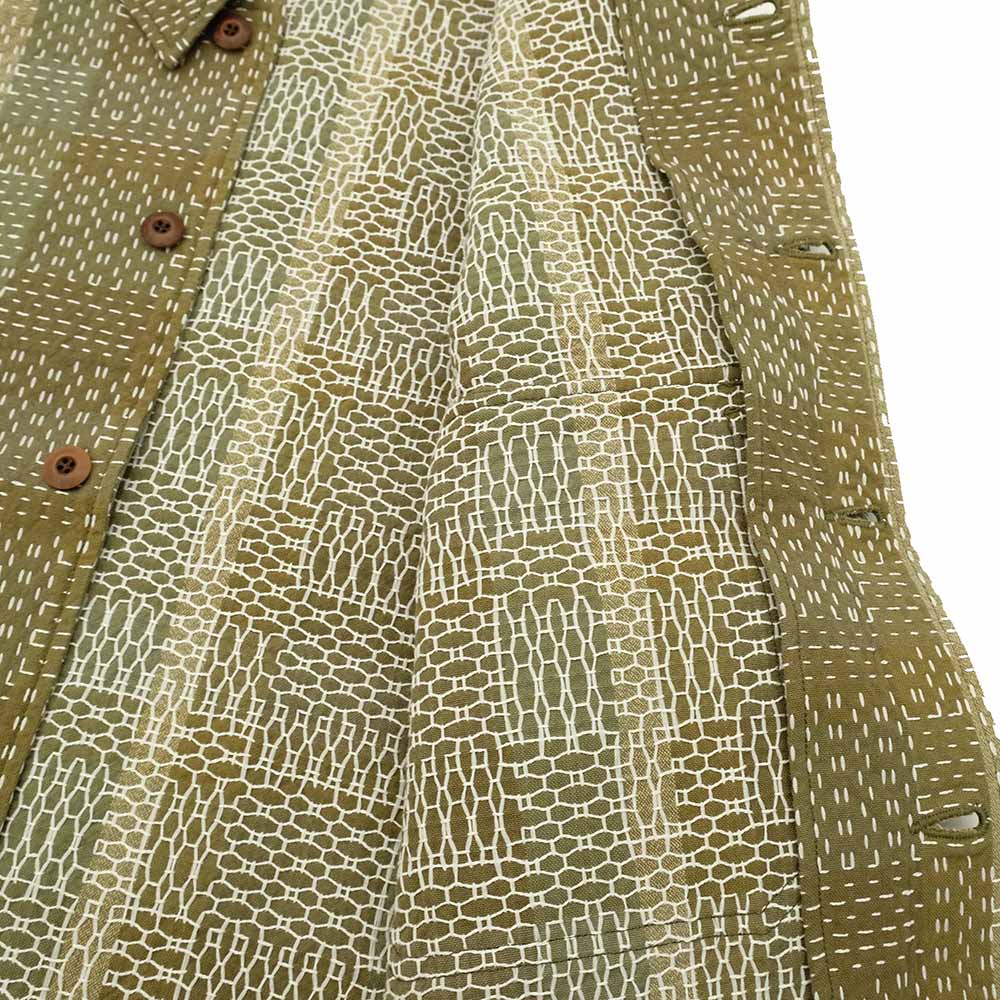 STUDIO D’ARTISAN - NORAGI ARMY SASHIKO - SHORT SLEEVE SHIRT - 5719