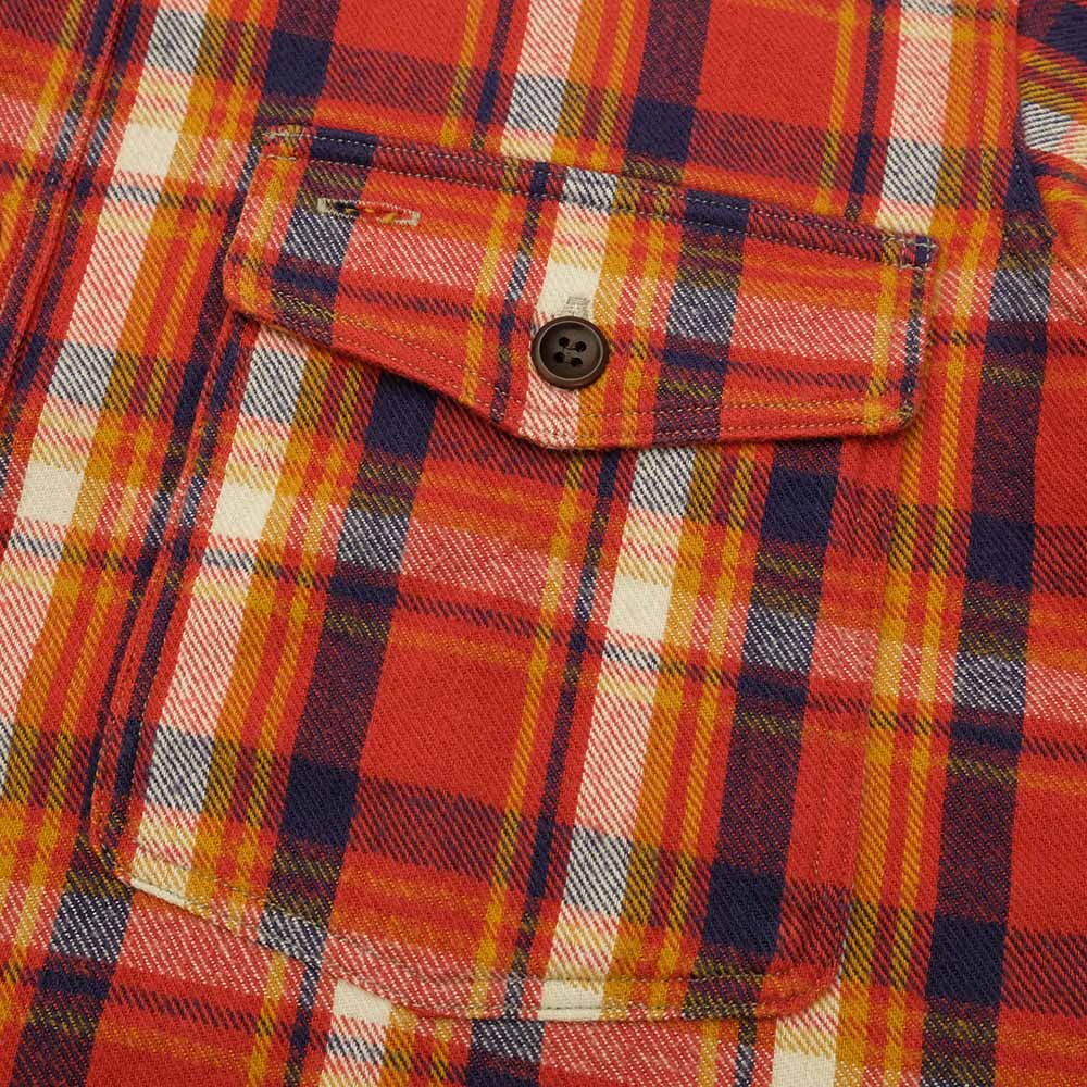 WAREHOUSE - Lot.3022 FLANNEL SHIRTS WITH CHINSTRAP - G柄 - ONE WASH - 3022G-23