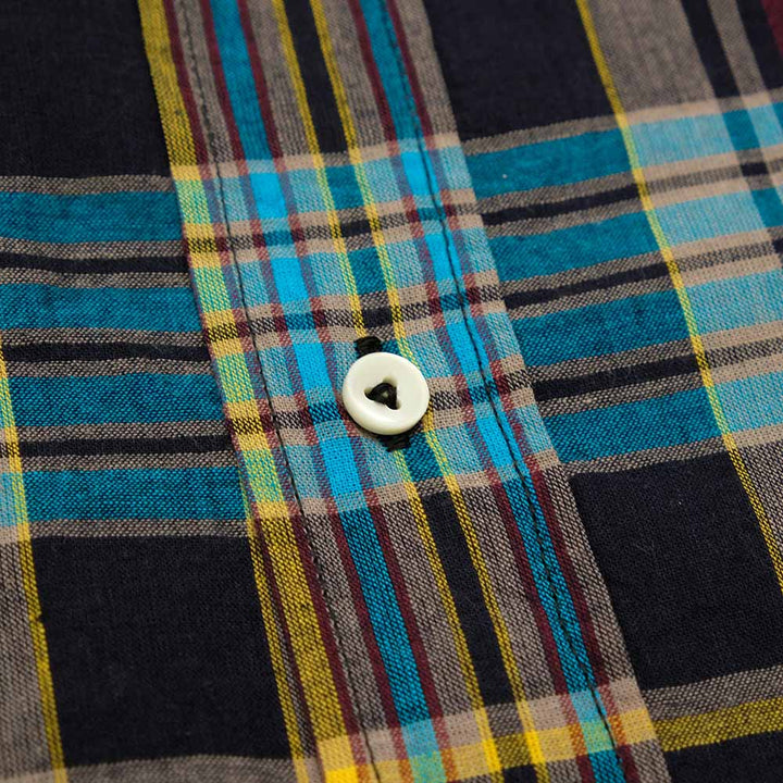 SUGAR CANE - INDIA MADRAS CHECK BUTTON DOWN SHIRT - SC29513