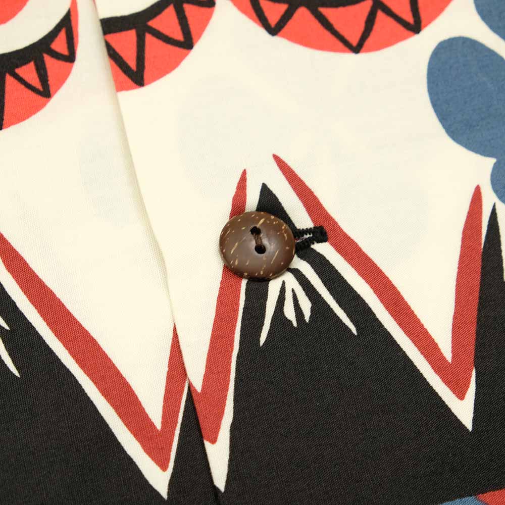 SUN SURF - COTTON BROAD OPEN SHIRT - TROPICAL WOODCUT - SS39504