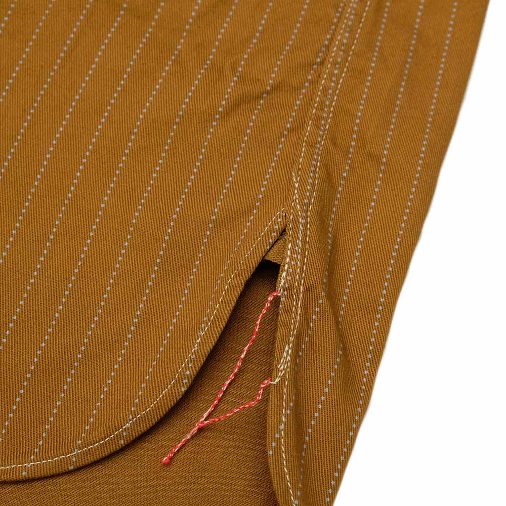 SUGAR CANE - FICTION ROMANCE - 8.5oz. BROWN WABASH STRIPE - S/S WORK SHIRT - SC38700