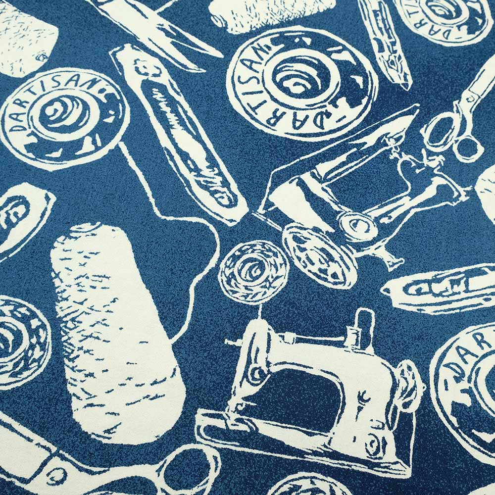 STUDIO D’ARTISAN - Indigo Discharge Print Aloha Shirt - Sewing Goods - 5722