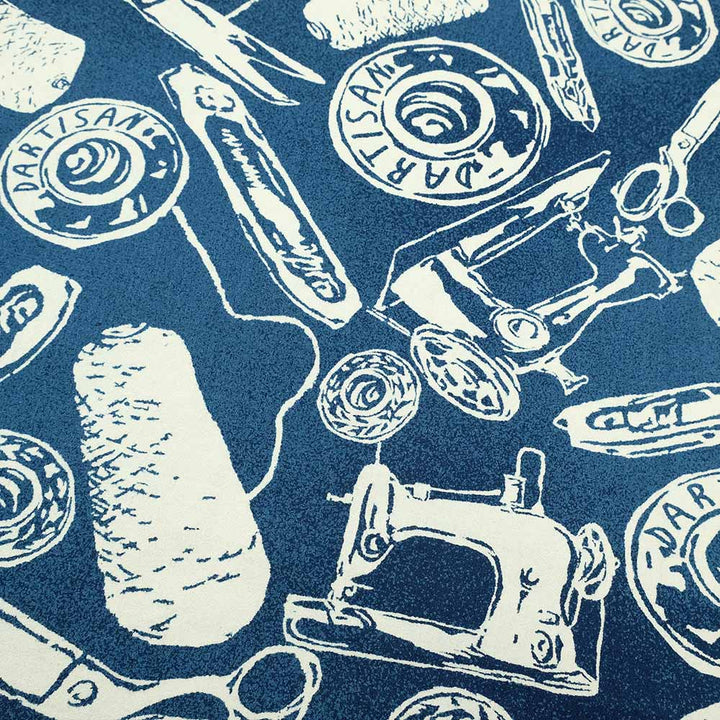 STUDIO D’ARTISAN - Indigo Discharge Print Aloha Shirt - Sewing Goods - 5722