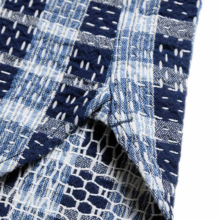 STUDIO D’ARTISAN & SA. - INDIGO NORAGI SASHIKO S/S SHIRT - 5738