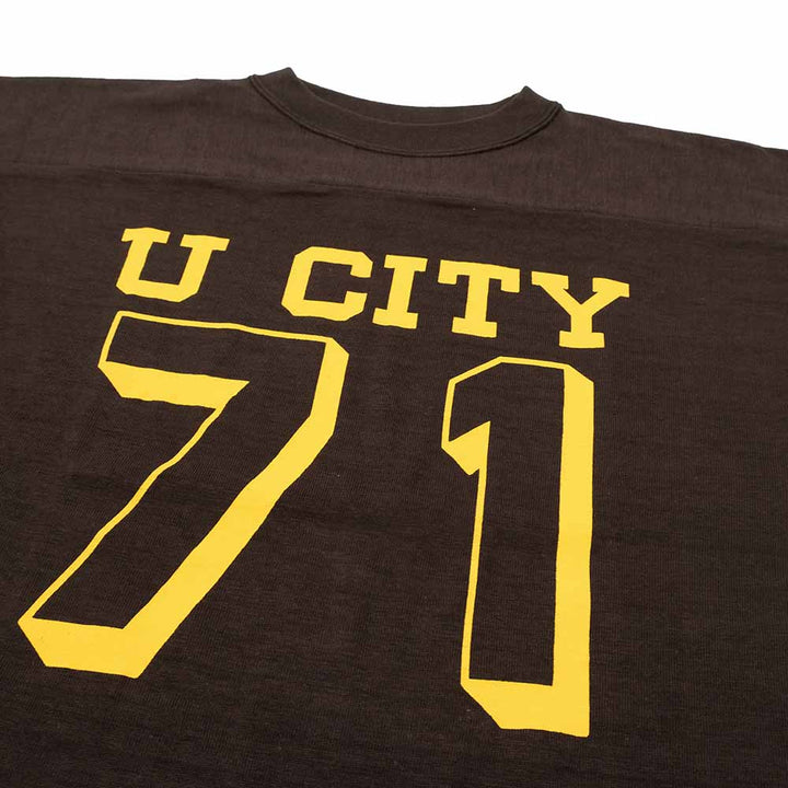 WAREHOUSE - 7/10 SLEEVE FOOTBALL T-SHIRT - U CITY - 4063U-25