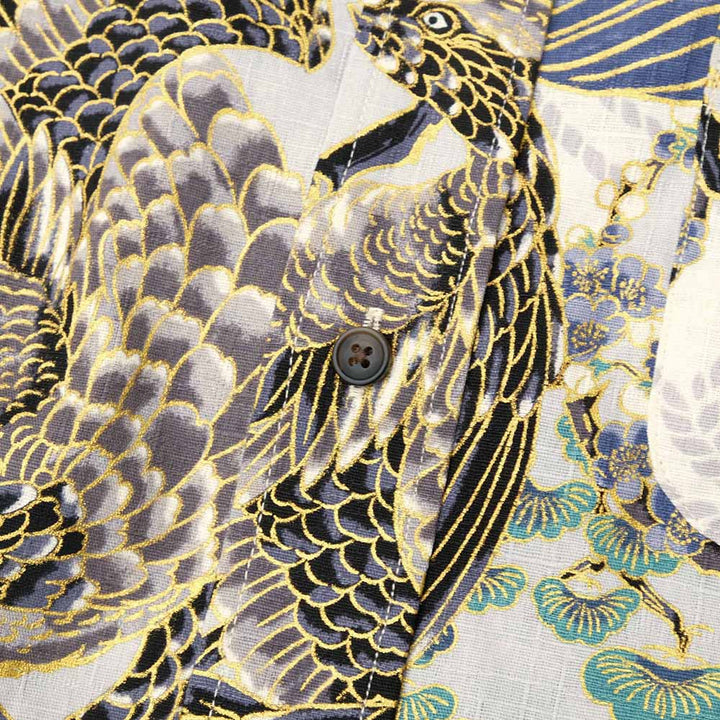 KOROMO ZAKURA - Southern Cloth - Long-Sleeve Regular Shirt - Hawk depicted with Japanese traditional technique, KINSAI-style - SA1727