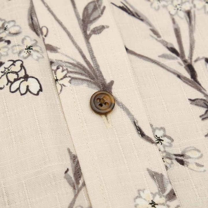 衣櫻 - サザンクロス素材 - 長袖レギュラーシャツ - 枝垂れ桜 - SA1640