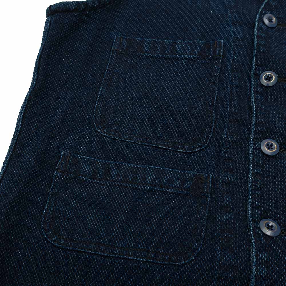 Soundman - Working Waist Coat - Marcy - Indigo Dyed SASHIKO - M376-655X