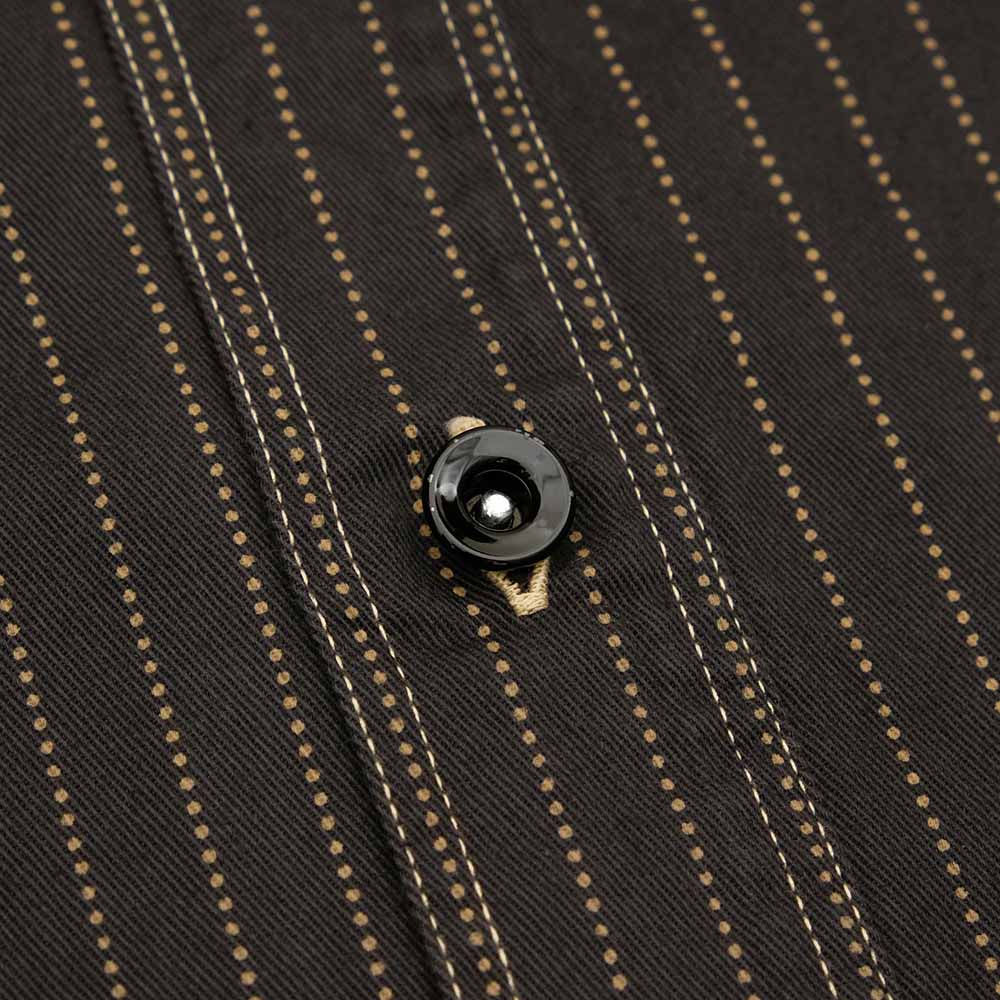 SUGAR CANE - FICTION ROMANCE - 8.5oz. BLACK WABASH STRIPE WORK SHIRT - SC29585