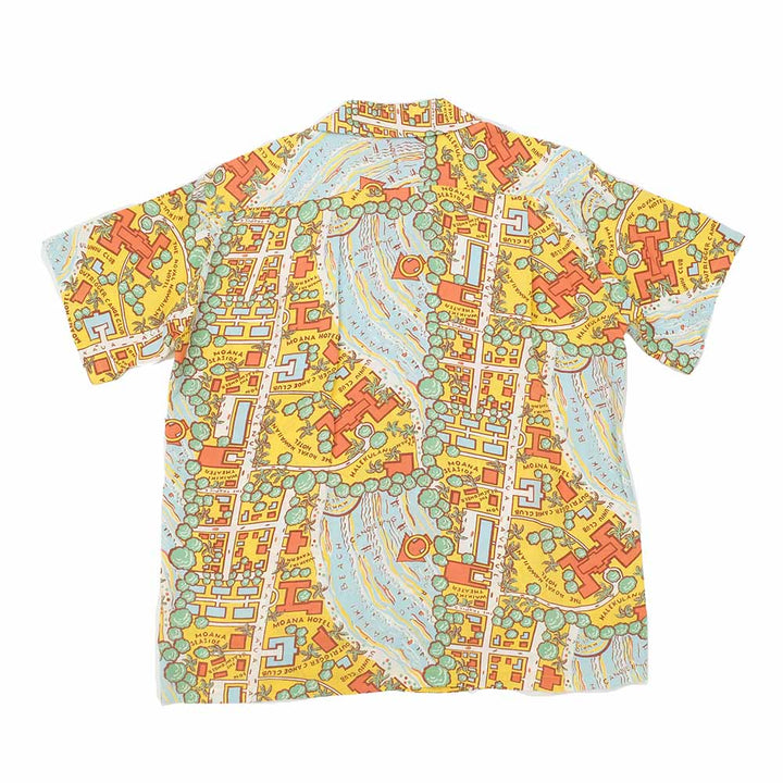 SUN SURF - RAYON HAWAIIAN SHIRT - WAIKIKI MAP - SS39424
