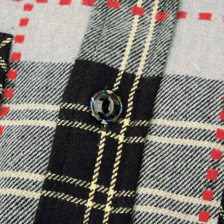 SUGAR CANE - FICTION ROMANCE DOBBY PLAID WORK SHIRT - SC29583