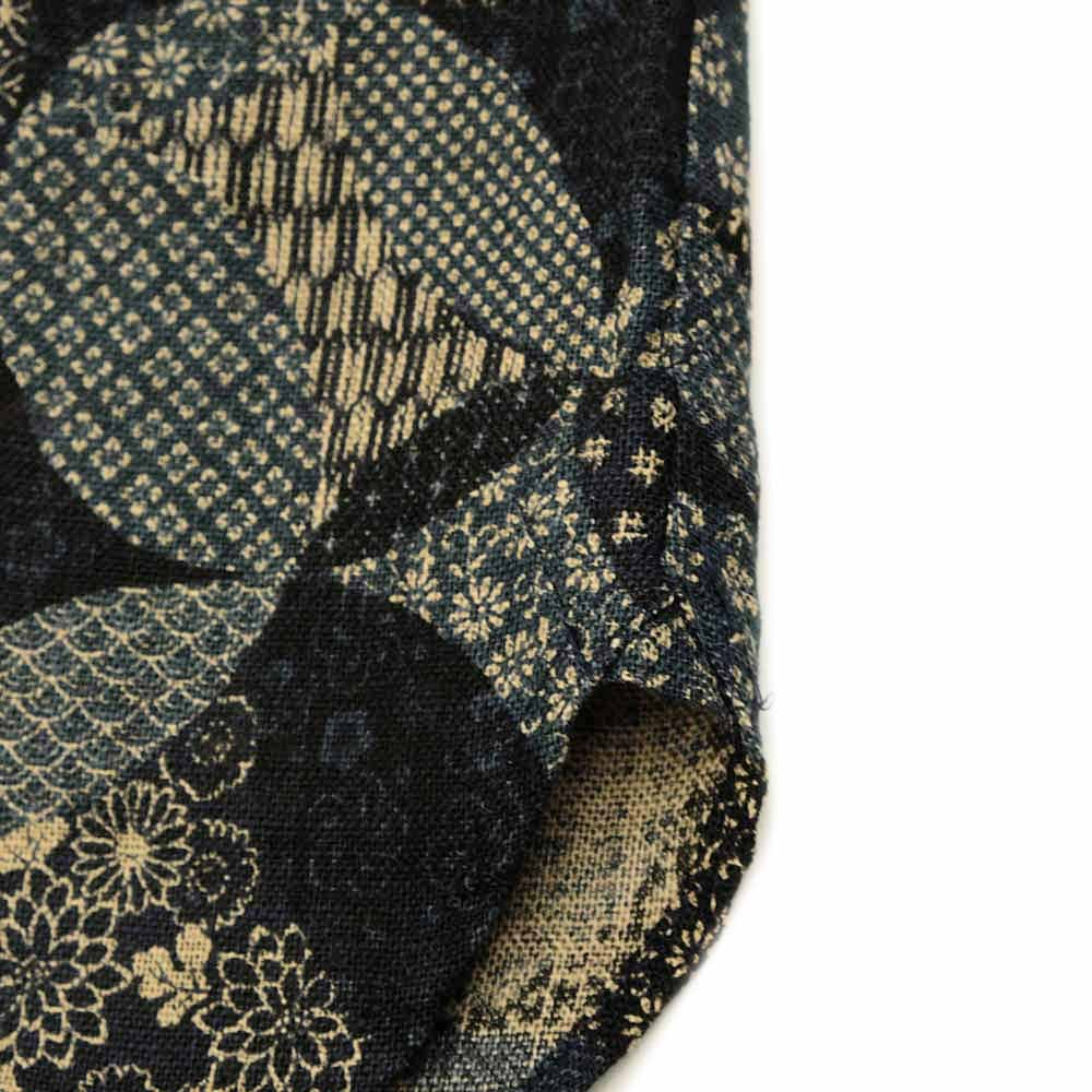 衣櫻 - ムラ糸クロス素材 - 長袖レギュラーシャツ - 変わり七宝 - SA1718