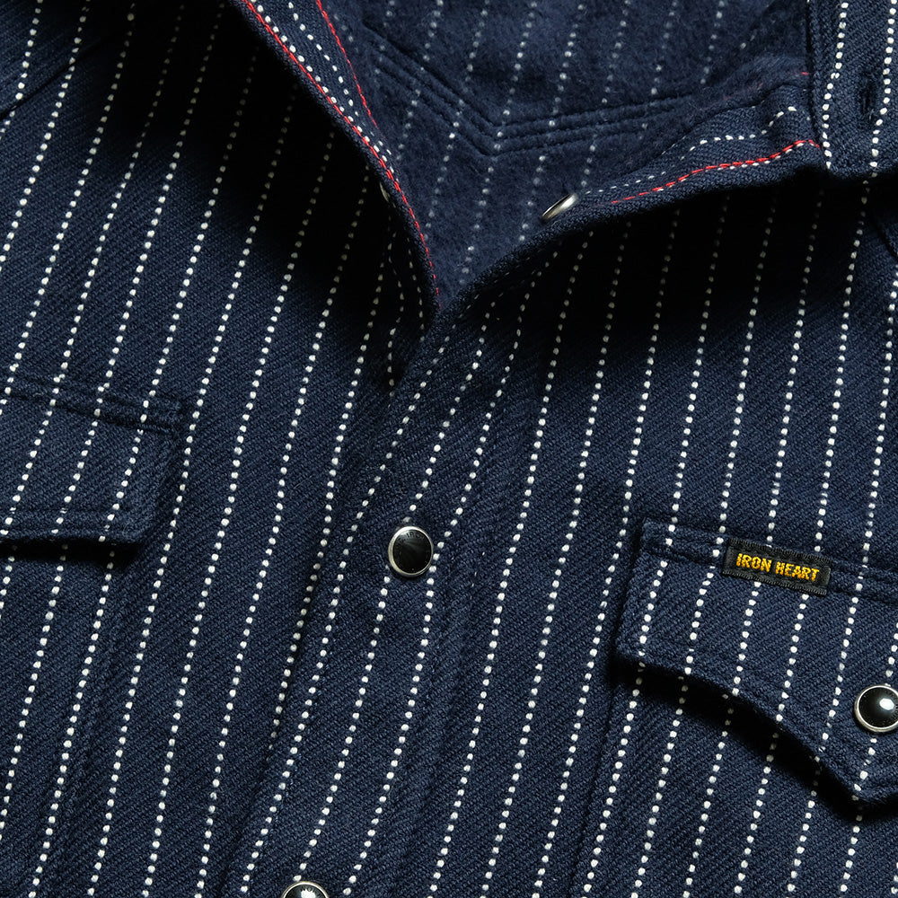 IRON HEART - UHF WESTERN SHIRT - CHALK STRIPE - IHSH-401