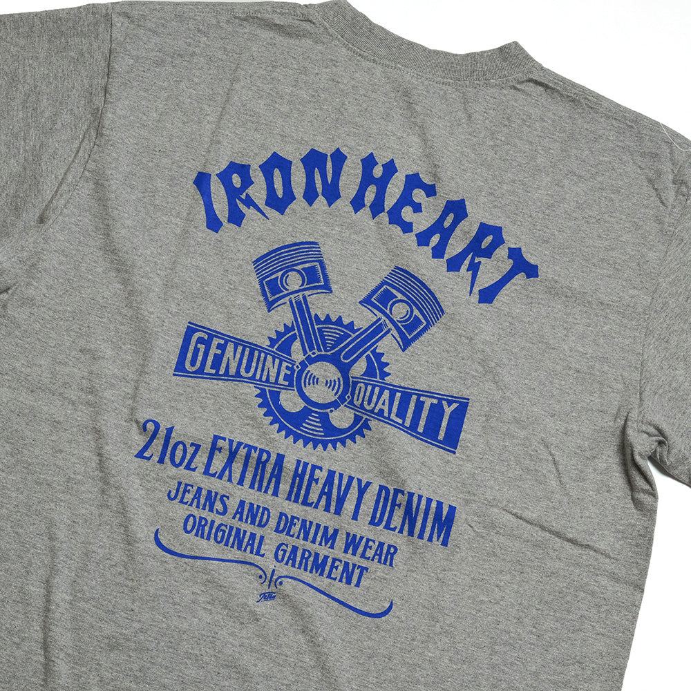 IRON HEART - 7.5oz HEAVY BODY PRINT T-SHIRT - Piston Pattern - IHT-2403