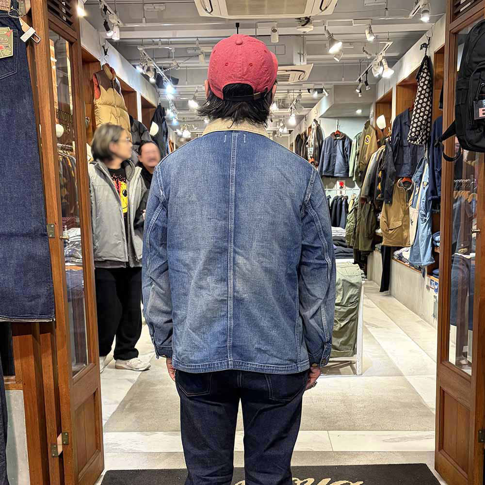 HOLLYWOOD RANCH MARKET - Light Denim Vintage Wash Short Coveralls Jacket - 1017906