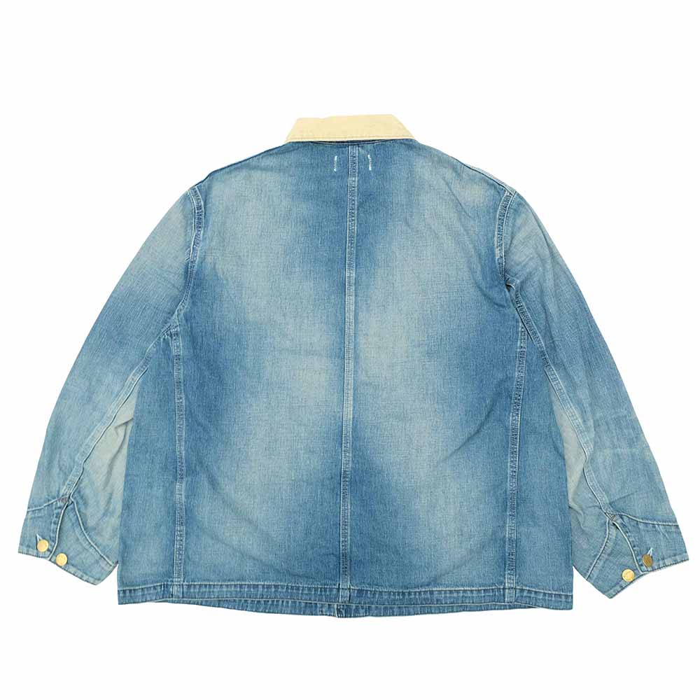 HOLLYWOOD RANCH MARKET - Light Denim Vintage Wash Short Coveralls Jacket - 1017906