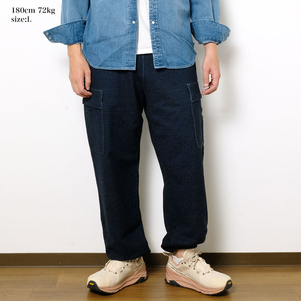 BURGUS PLUS - Indigo Cargo Sweat Pant - BP24302