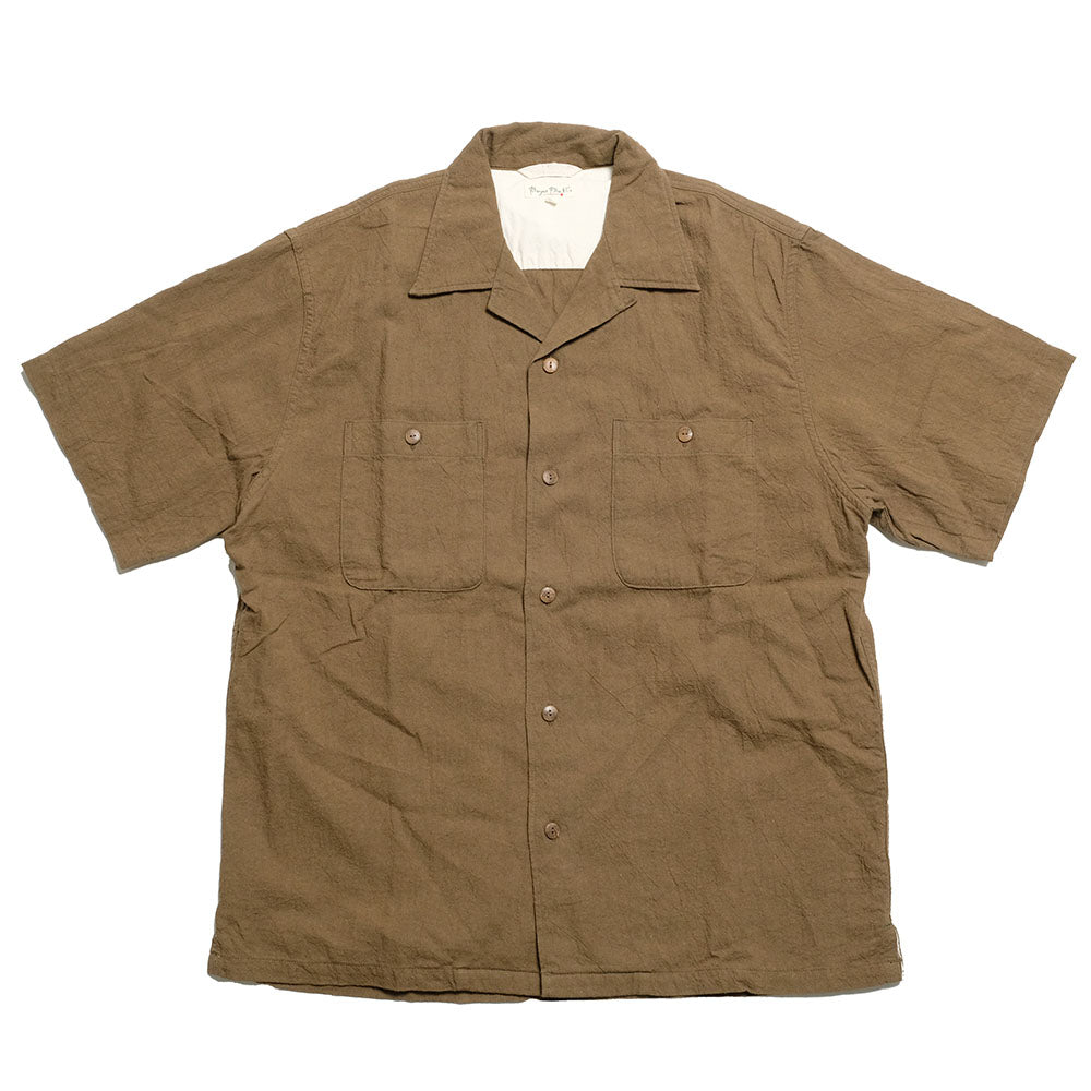 BURGUS PLUS - Open Collar Cotton Linen Shirt - BP24502