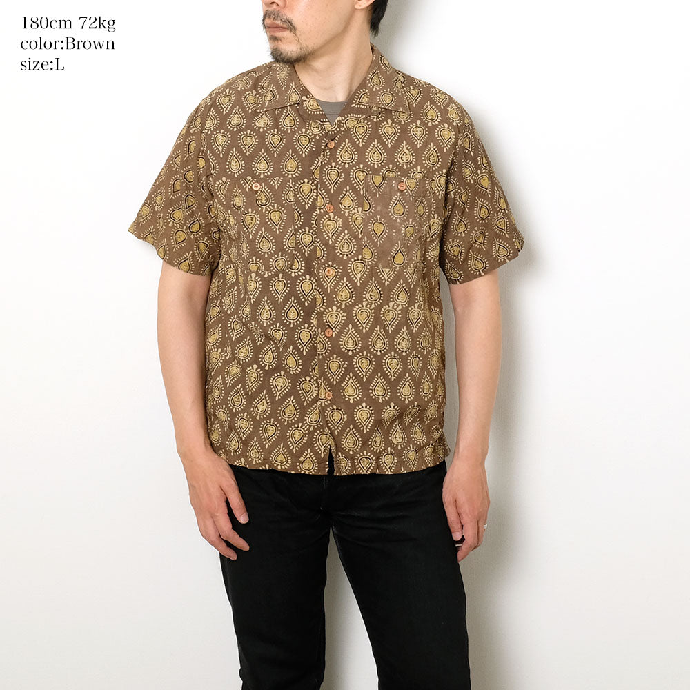 BURGUS PLUS - Open Collar Batik Shirt - BP24503