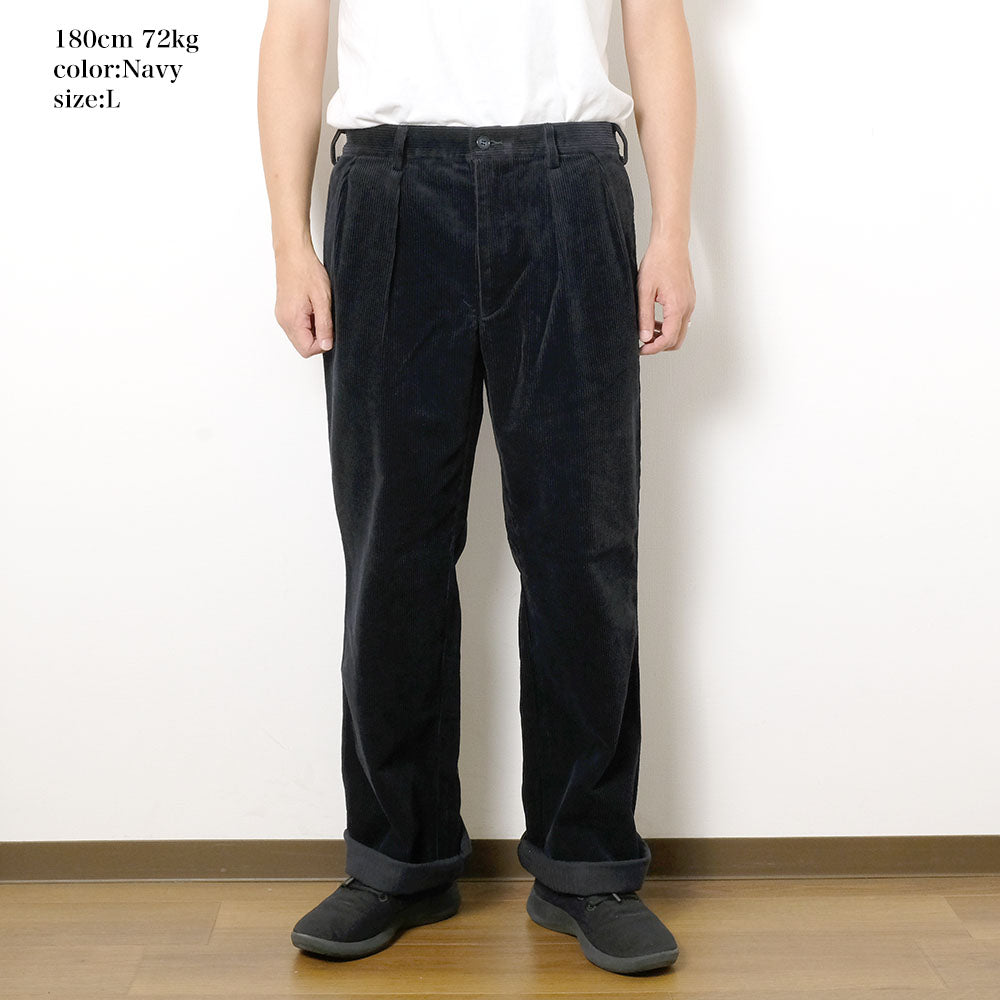 BURGUS PLUS - Wide Wale Corduroy 2Tuck Trousers - BP25304a