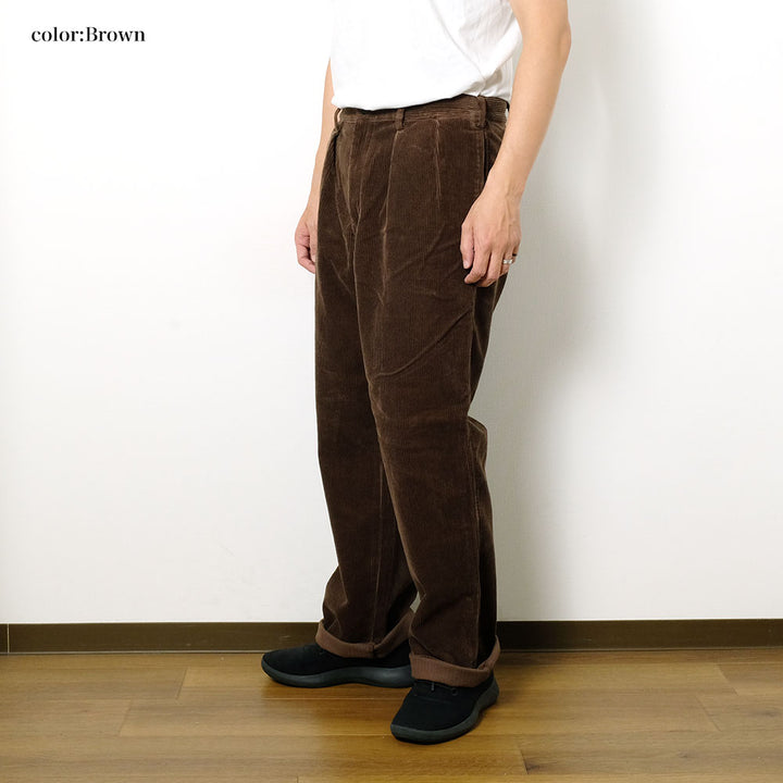 BURGUS PLUS - Wide Wale Corduroy 2Tuck Trousers - BP25304a