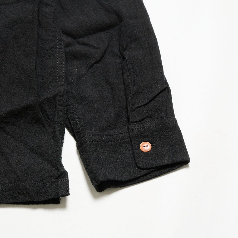 BURGUS PLUS - Open Collar Cotton Linen L/S Shirt - BP25501