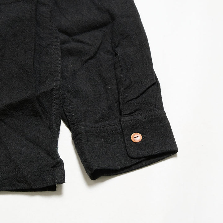 BURGUS PLUS - Open Collar Cotton Linen L/S Shirt - BP25501