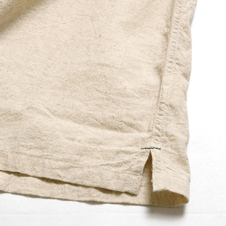 BURGUS PLUS - Open Collar Cotton Linen S/S Shirt - BP25502