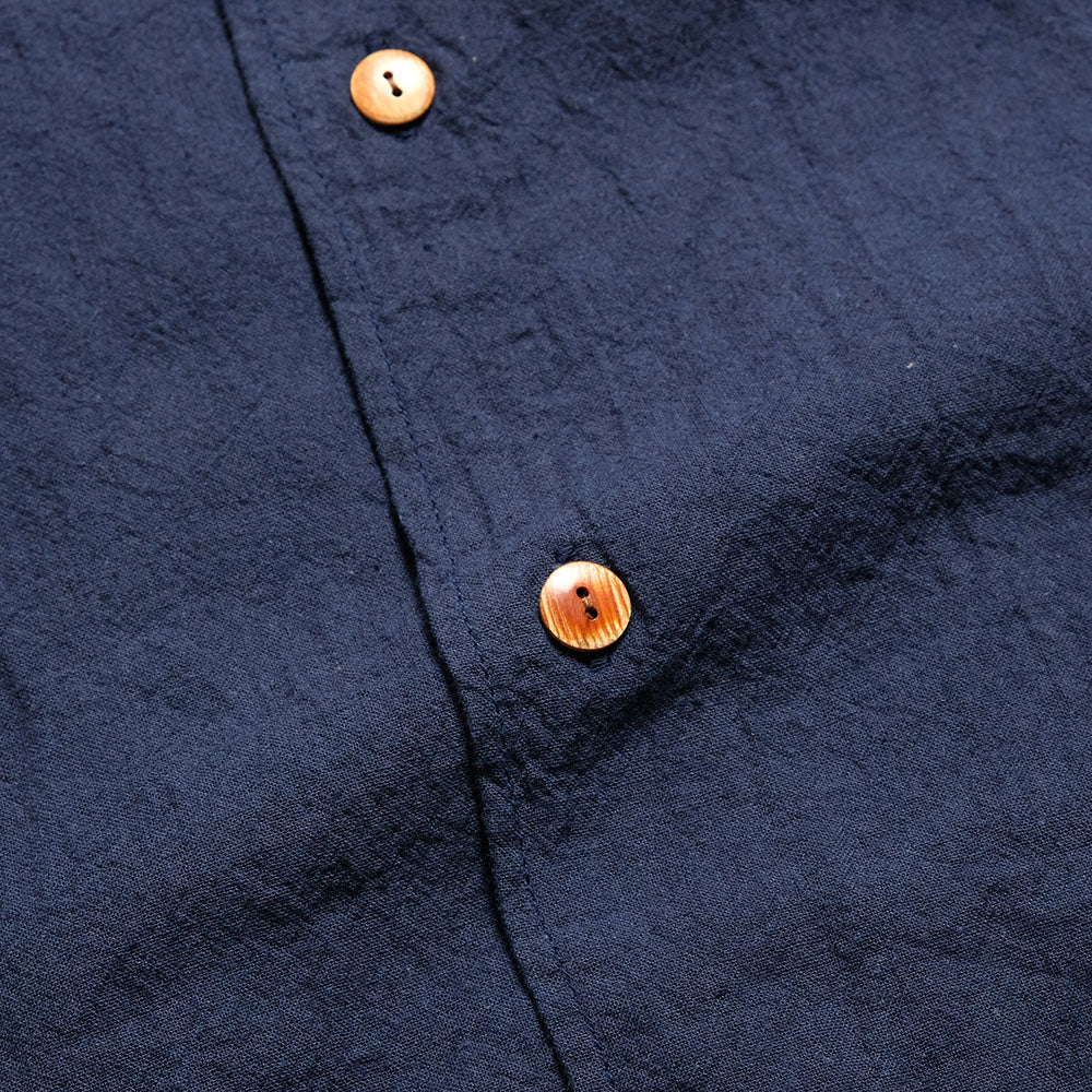 BURGUS PLUS - Open Collar Cotton Linen S/S Shirt - BP25502