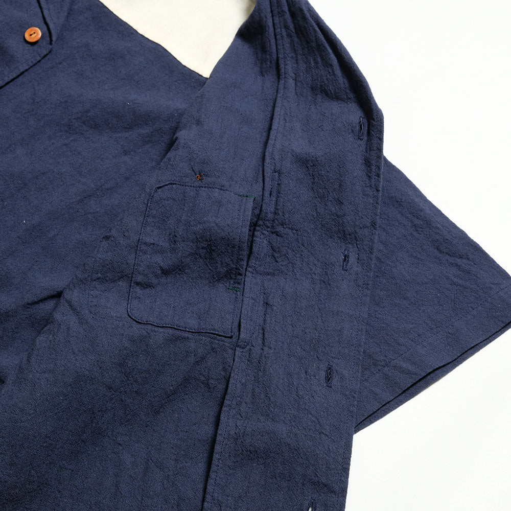 BURGUS PLUS - Open Collar Cotton Linen S/S Shirt - BP25502