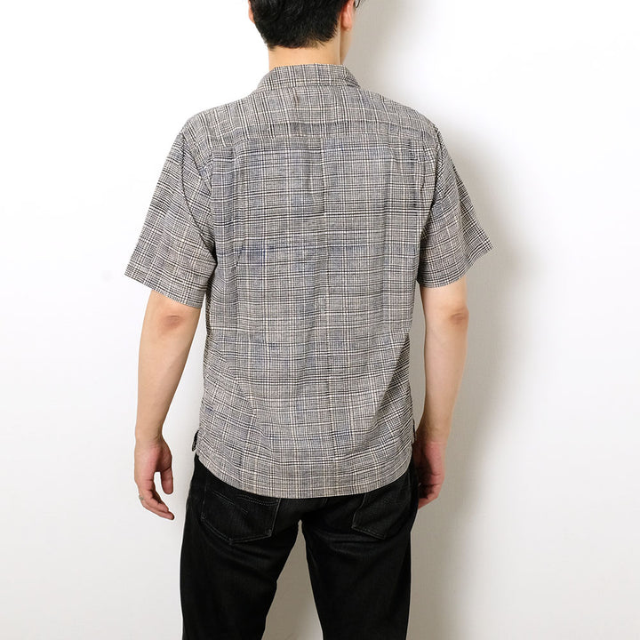 BURGUS PLUS - Open Collar Batik Shirt - BP25503-NV