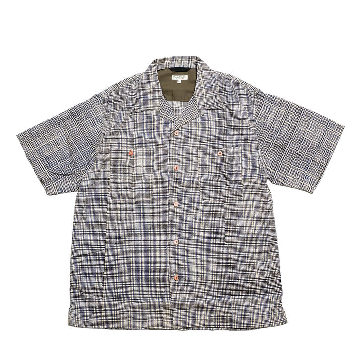 BURGUS PLUS - Open Collar Batik Shirt - BP25503-NV