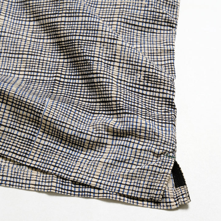 BURGUS PLUS - Open Collar Batik Shirt - BP25503-NV