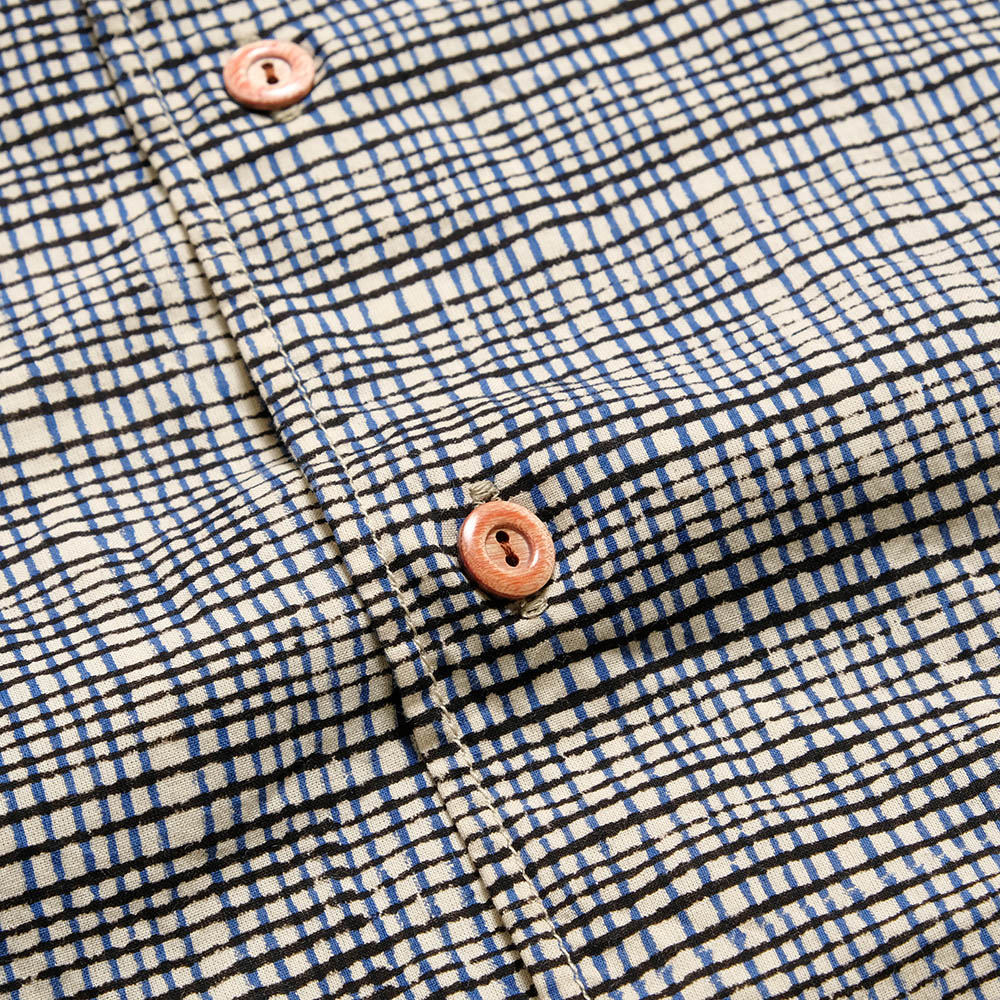 BURGUS PLUS - Open Collar Batik Shirt - BP25503-NV