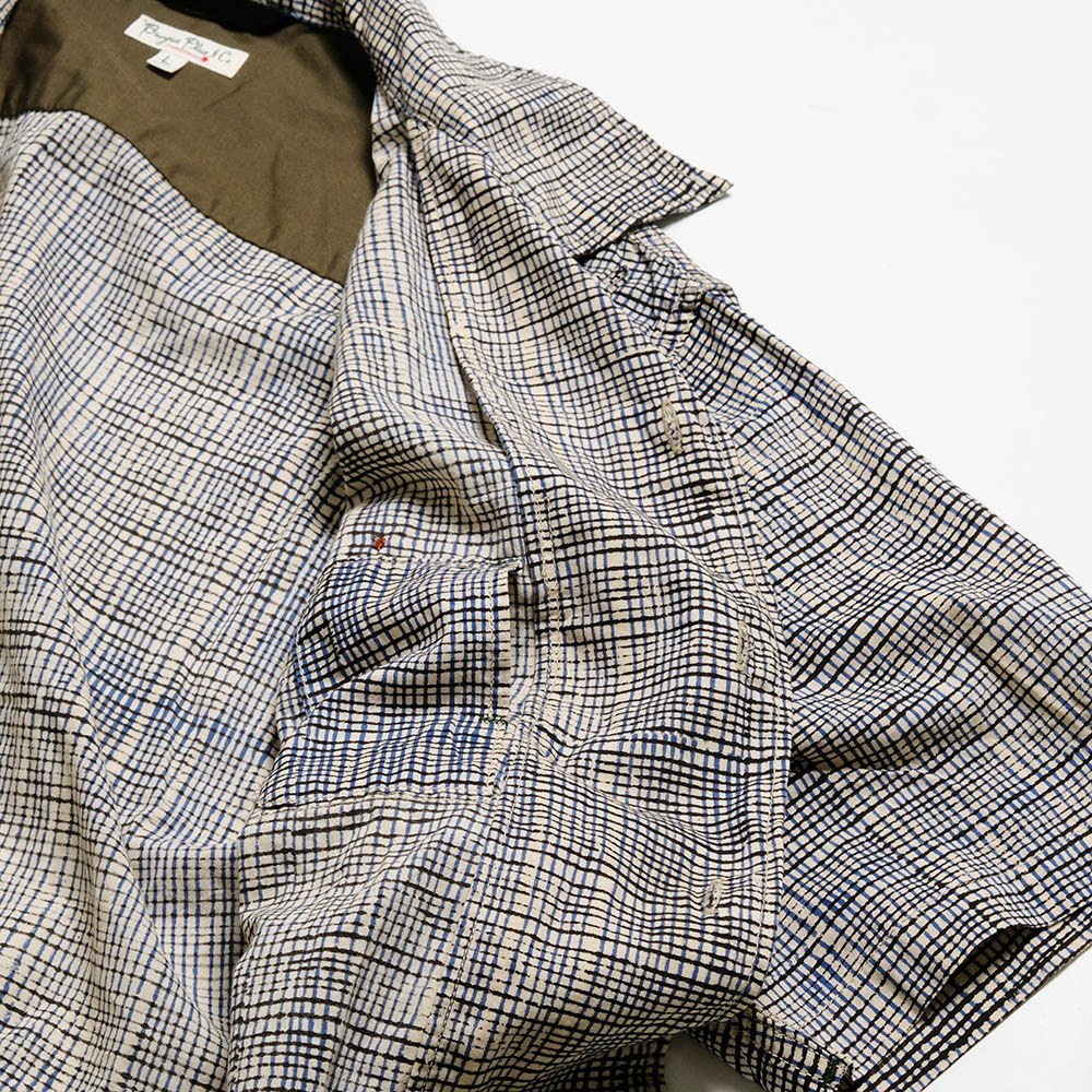 BURGUS PLUS - Open Collar Batik Shirt - BP25503-NV