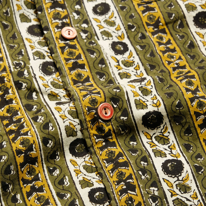 BURGUS PLUS - Open Collar Batik Shirt - BP25503-OV