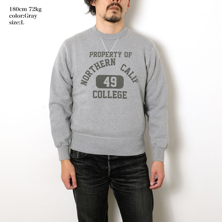 BARNS - HINOYA EXCLUSIVE - COZUN Gusset Crew Sweatshirt - NORTHERN CALIF COLLEGE - BR-3000HI